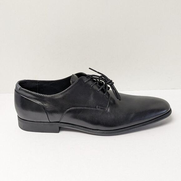 Calvin Klein Lucca Dress Shoe, Black Leather, Men\'s 11 M